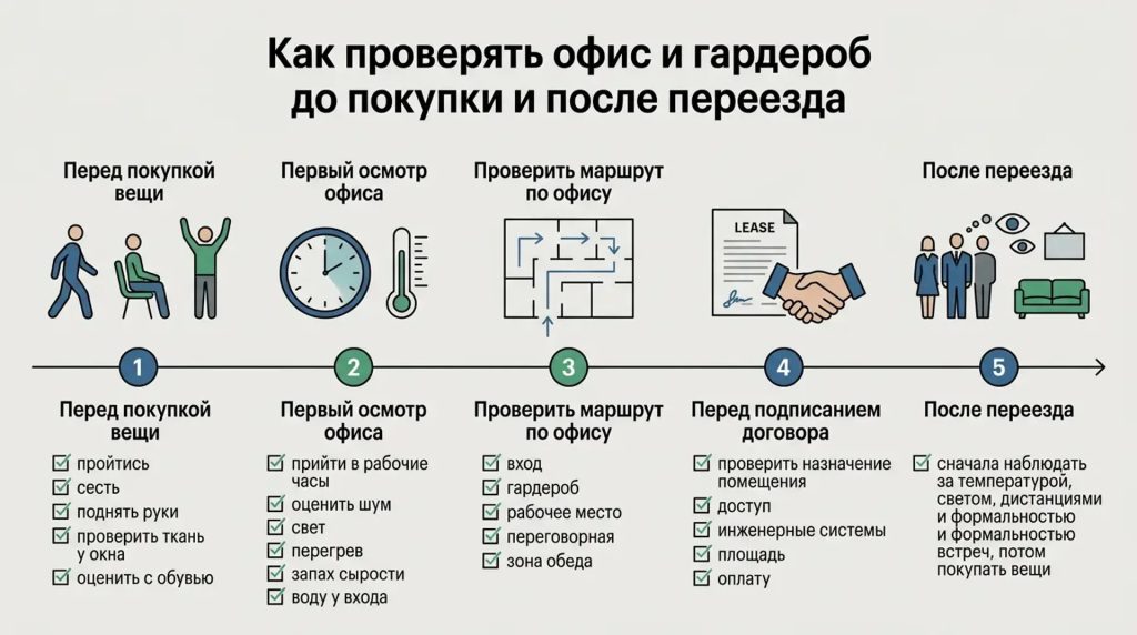 Как проверять офис и гардероб до покупки и после переезда